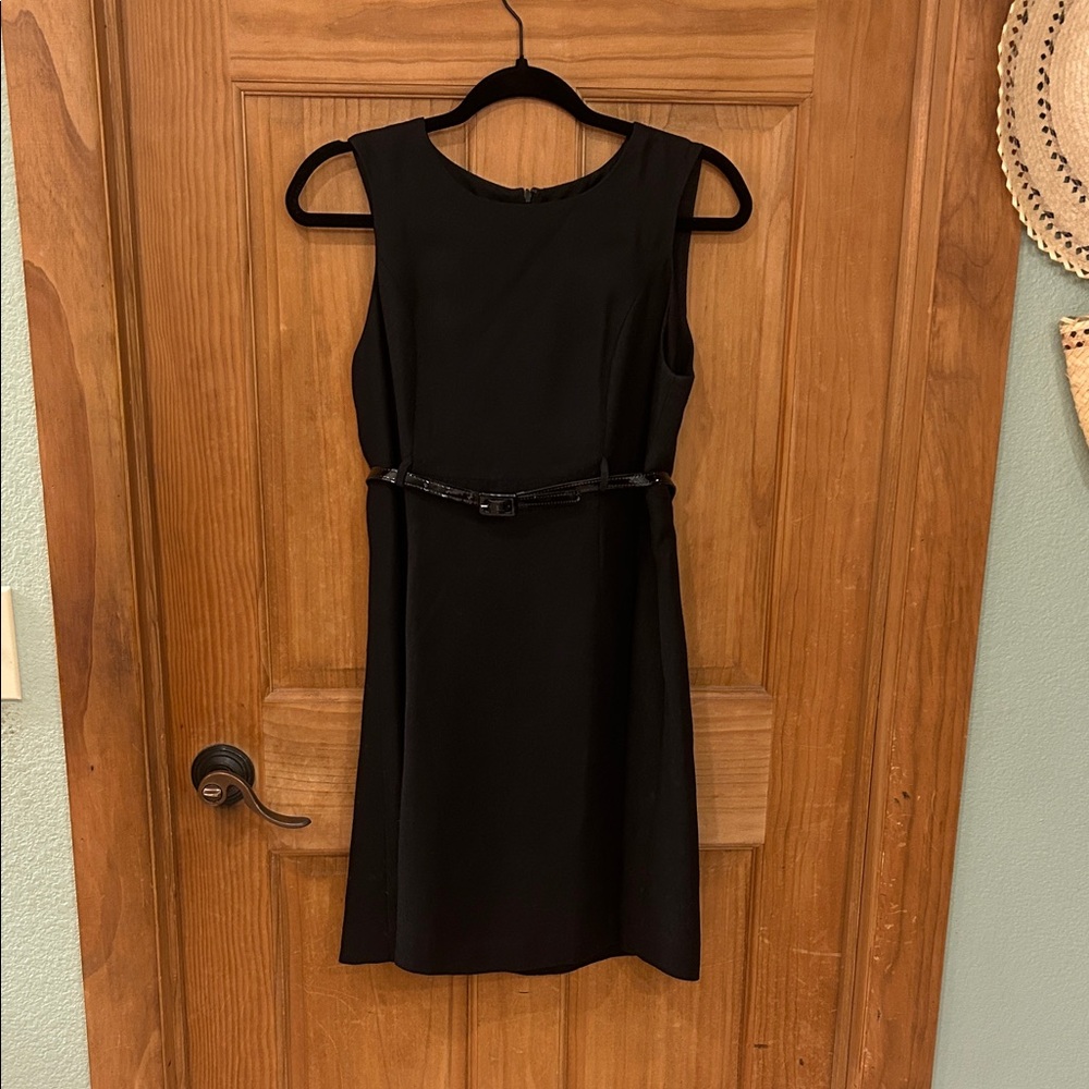 The Limited Black Sleeveless Belted Sheath Dress